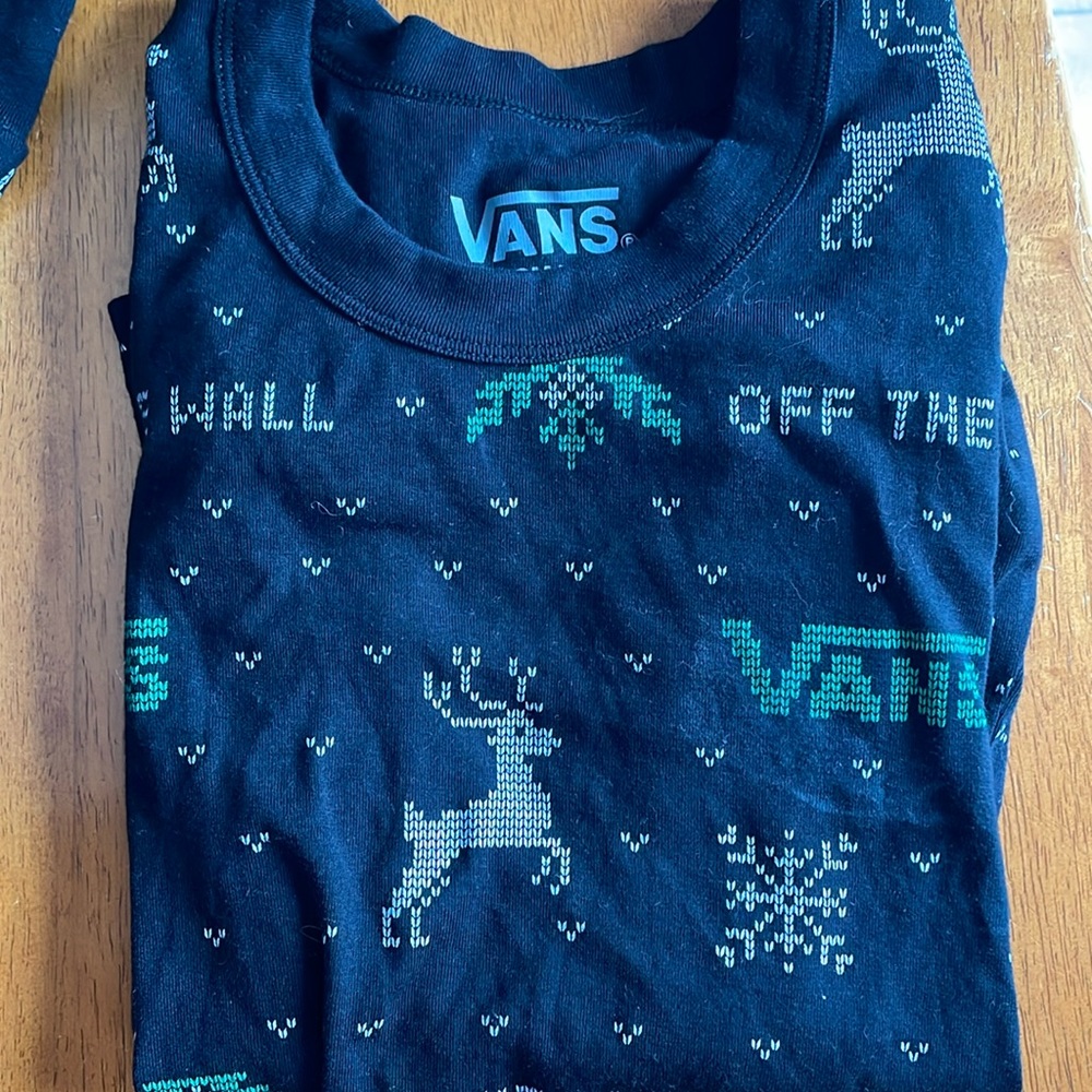 Vans x small PJ’s Black with green trees. Women’s